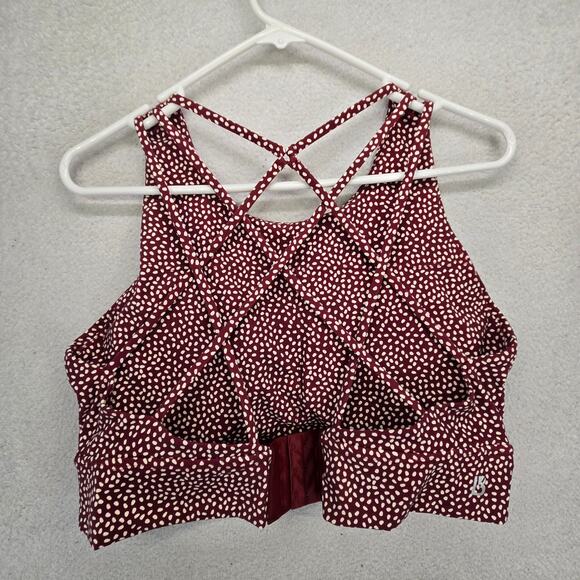 BuffBunny Geo Sports Bra XL Wine Bossy Print Back Clasp Closure Racerback - Picture 2 of 8